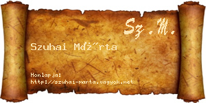 Szuhai Márta névjegykártya